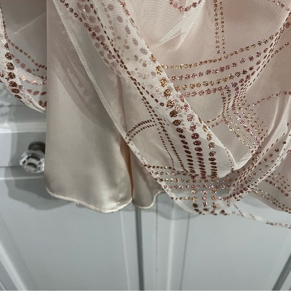 LE CHATEAU Champagne Sparkly Dress - Picture 3 of 9